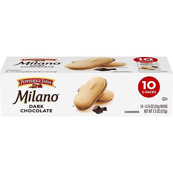 slide 1 of 1, Pepperidge Farm Milano Dark Chocolate Cookies - 10 Ct - 0.75 Oz, 7.5 oz