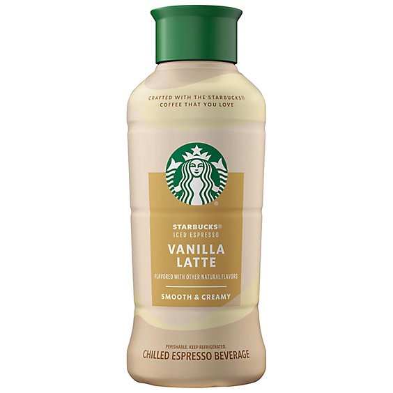slide 1 of 1, Starbucks Vanilla Latte Flavored Chilled Ice Espresso Beverage Bottle - 40 Fl. Oz., 40 fl oz