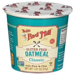 Bob's Red Mill Gluten Free Classic Oatmeal Cup With Flax & Chia - 1.81 Oz