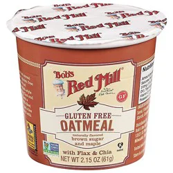 Bob's Red Mill Gluten Free Brown Sugar & Maple Oatmeal Cup With Flax & Chia - 2.15 Oz