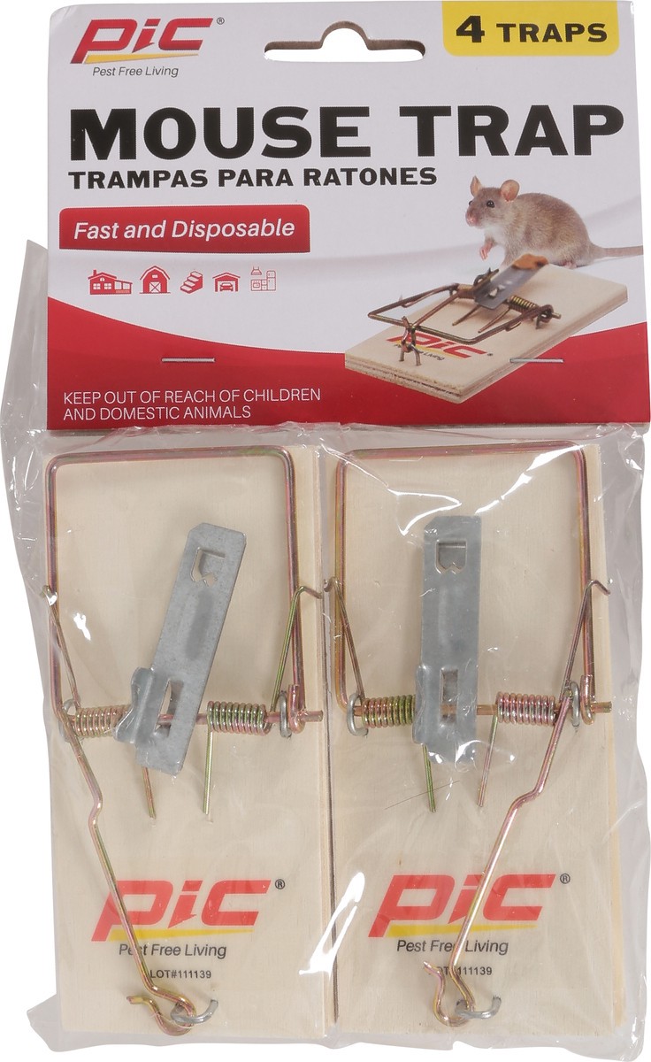 slide 7 of 10, Pic Mouse Traps Wood - 4 Package, 4 ct