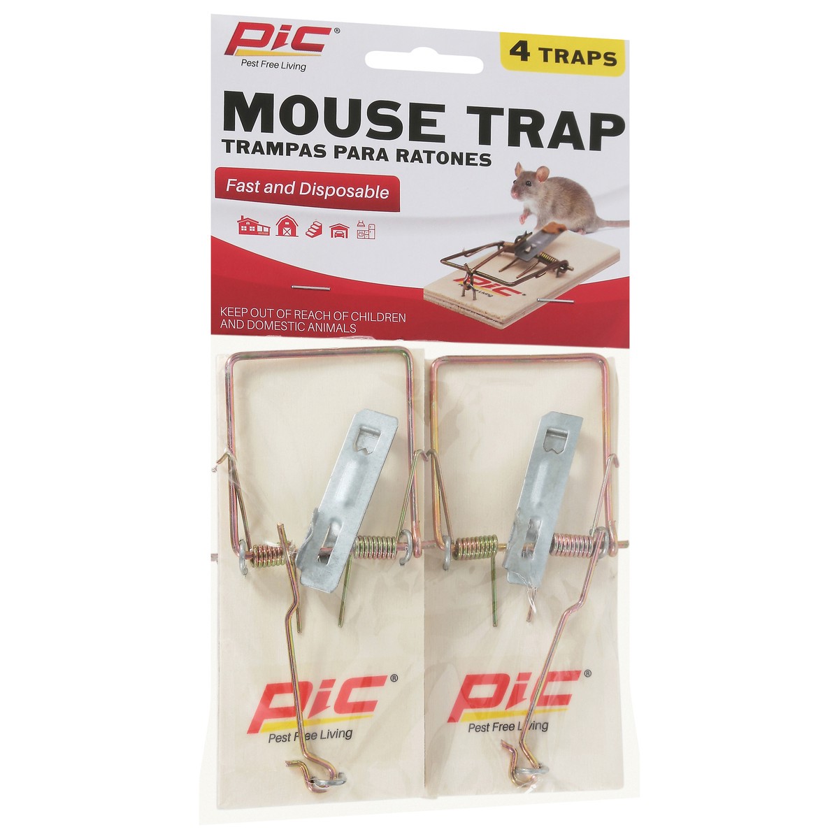 slide 8 of 10, Pic Mouse Traps Wood - 4 Package, 4 ct
