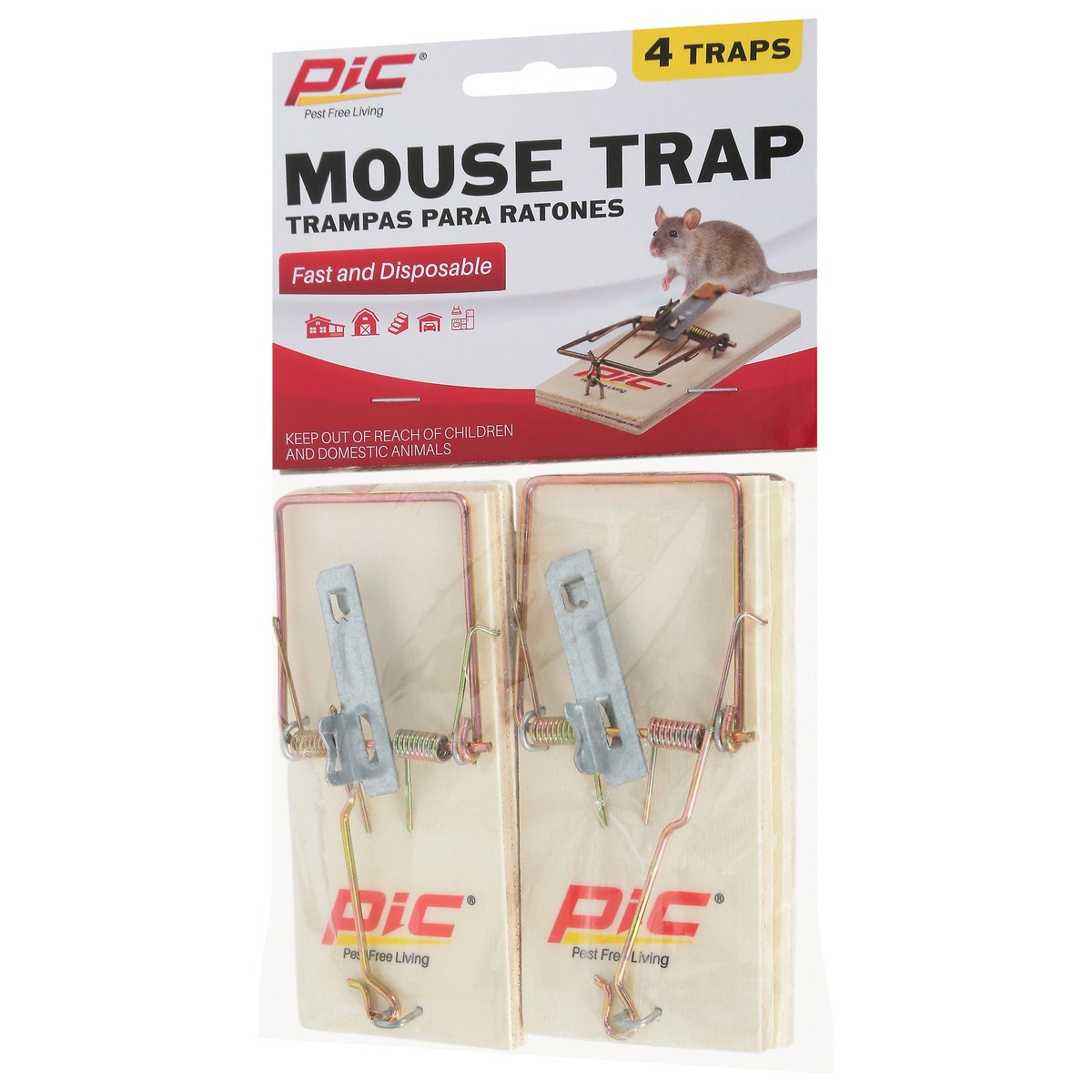 slide 5 of 10, Pic Mouse Traps Wood - 4 Package, 4 ct