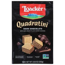 Loacker Quadratini Cookies Wafer Bite Size Dark Chocolate - 8.82 Oz