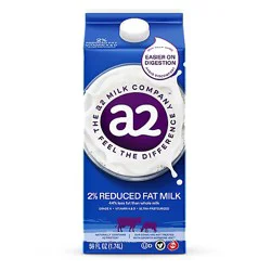A2 Milk 2% Reduced Fat Milk - Half Gallon