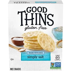 Good Thins Simply Salt Rice Snacks Gluten Free Crackers - 3.5 Oz