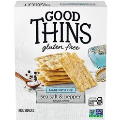 Good Thins Sea Salt & Pepper Rice Snacks Gluten Free Crackers - 3.5 Oz