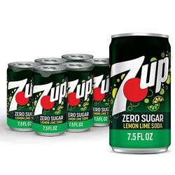 7up Zero Sugar Lemon Lime Soda Cans Multipack - 6-7.5 Fl. Oz.