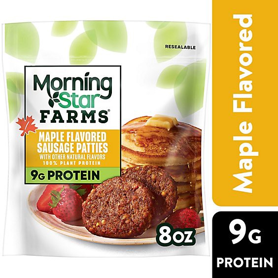 slide 1 of 12, Morningstar Farms Veggie Breakfast Maple Flavored Vegan Meat - 6 - 8 Oz, 8 oz