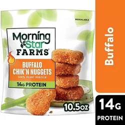 Morningstar Farms Veggitizers Plant Based Chikn Nuggets Buffalo Vegan Meat - 10.5 Oz