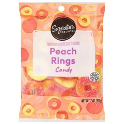 Signature Select Candy Peach Rings - 7 Oz