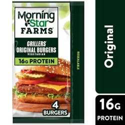 Morningstar Farms Veggie Burgers Grillers Original Vegetarian Meat - 4 - 9 Oz