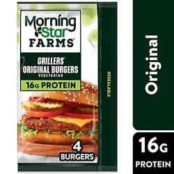 Morningstar Farms Veggie Burgers Grillers Original Vegetarian Meat - 4 - 9 Oz