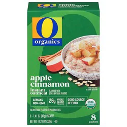 O Organics Oatmeal Instant Apple Cinnamon - 8-1.41 Oz