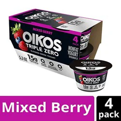 Oikos Triple Zero Mixed Berry Greek Yogurt Multipack - 4-5.3 Oz