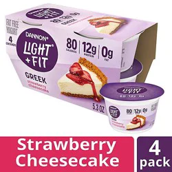Light + Fit Nonfat Gluten-Free Strawberry Cheesecake Greek Yogurt Multipack - 4-5.3 Oz