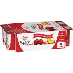 Yoplait Original Yogurt Low Fat Strawberry & Harvest Peach - 8-6 Oz