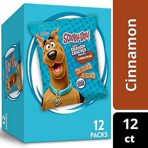 slide 1 of 6, Kellogg's Scooby-Doo! Cinnamon Baked Graham Cracker Snacks 12 Count - 12 Oz, 12 ct