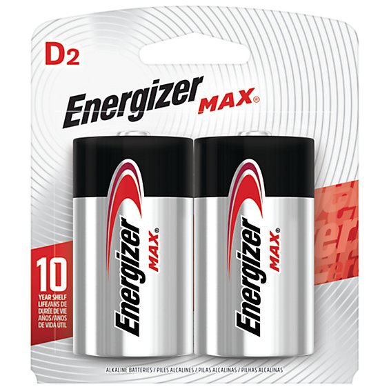 slide 1 of 3, Energizer Max D Cell Alkaline Batteries - 2 Count, 2 ct