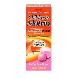 Motrin Childrens Pain Reliever Fever Reducer Oral Suspension Bubble Gum Flvr - 4 Fl. Oz.