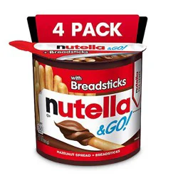 Nutella & Go! Hazelnut And Cocoa Spread With Breadsticks Snack Cups 4 Pack - 1.8 Oz