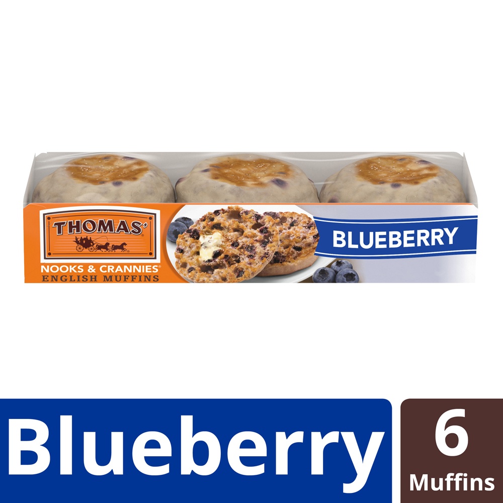 slide 2 of 9, Thomas' Thomas Blueberry English Muffins, 13 oz