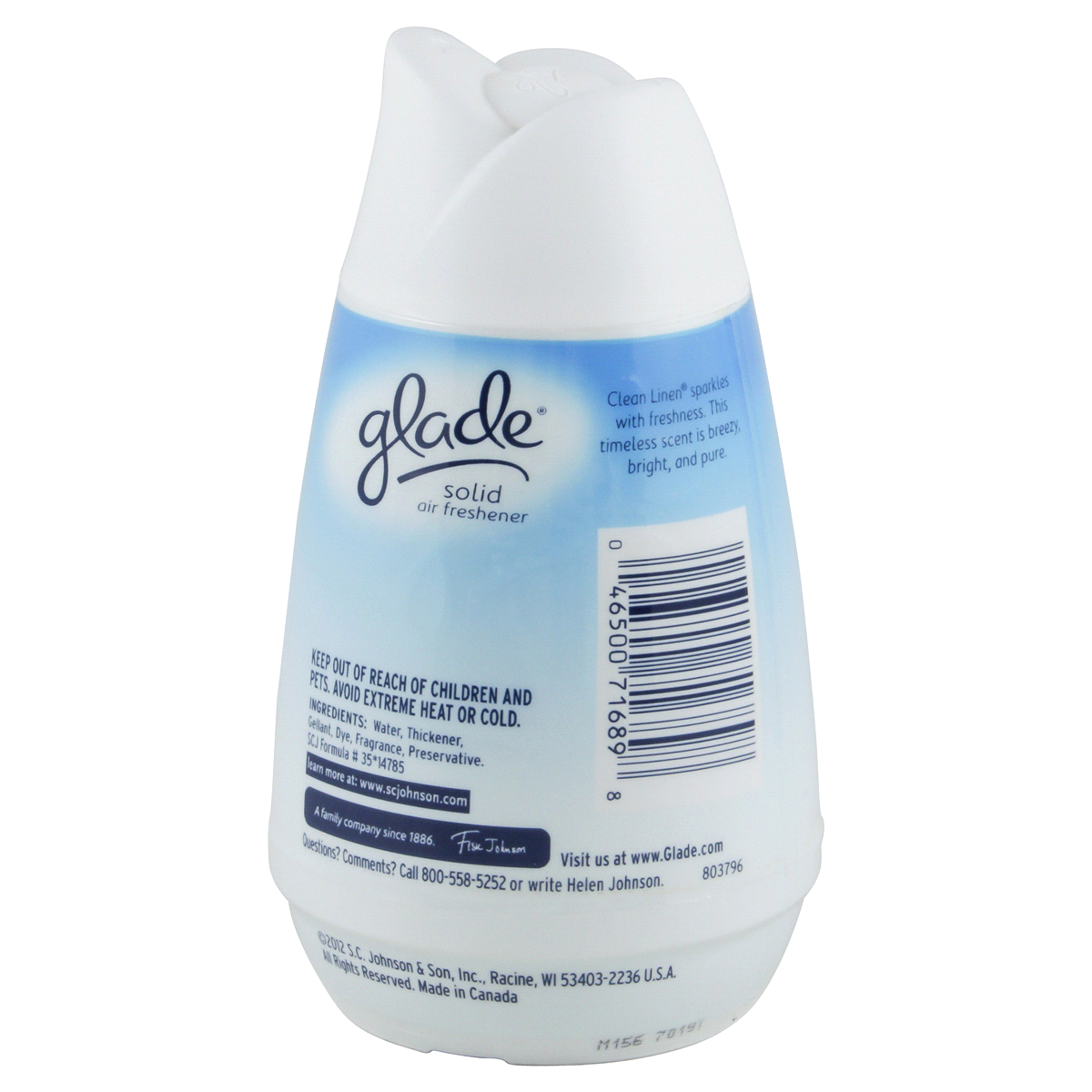 slide 5 of 6, Glade Clean Linen Scent Solid Air Freshener, 6 oz
