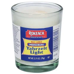 Rokeach Memorial Yahrzeit Light Candle - 2.75 Oz