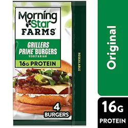 Morningstar Farms Veggie Burgers Grillers Prime Vegetarian 4 Count - 10 Oz