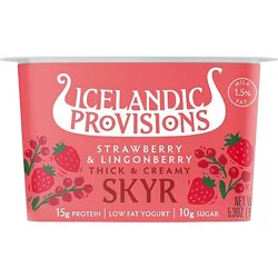 Icelandic Provisions Strawberry & Lignonberry Icelandic Skyr - 5.3 Oz