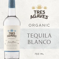 Tres Agaves Organic Blanco Tequila Bottle - 750 Ml
