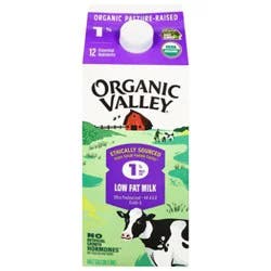 Organic Valley Organic Milk Lowfat 1% - 1 Half Gallon