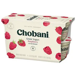 Chobani Yogurt Greek Nonfat Fruit On The Bottom Raspberry - 4-5.3 Oz