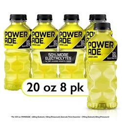 Powerade Sports Drink Electrolyte Enhanced Lemon Lime - 8-20 Fl. Oz.