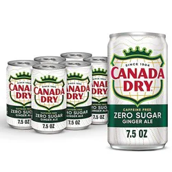 Canada Dry Soda Zero Sugar Ginger Ale In Cans - 6-7.5 Fl. Oz.