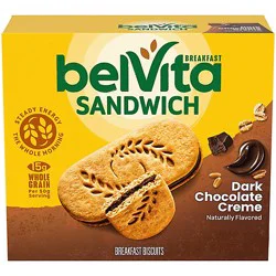 Belvita Breakfast Biscuits Sandwich Dark Chocolate Creme - 5-1.76 Oz