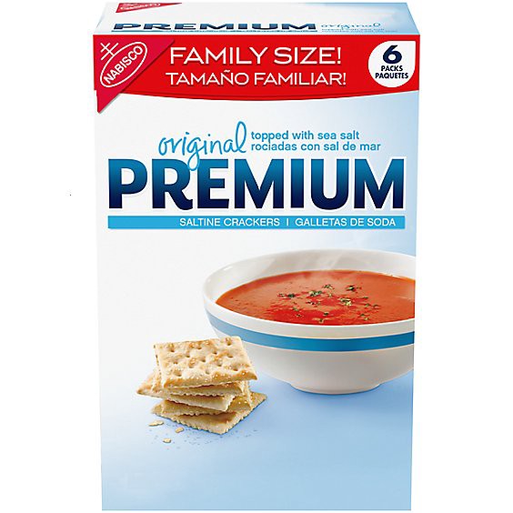 slide 1 of 3, Premium Original Saltine Crackers Family Size - 24 Oz, 24 oz