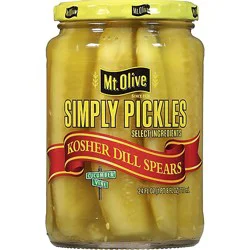 Mt. Olive Pickles Simply Pickles Spears Made With Sea Salt Kosher Dill - 24 Fl. Oz.