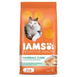 Iams Proactive Health Hairball Care With Chicken And Salmon Cat Kibble Adult Dry Cat Food - 7 Lbs