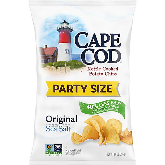 slide 1 of 4, Cape Cod Less Fat Original Kettle Cooked Potato Chips - 14 Oz, 14 oz