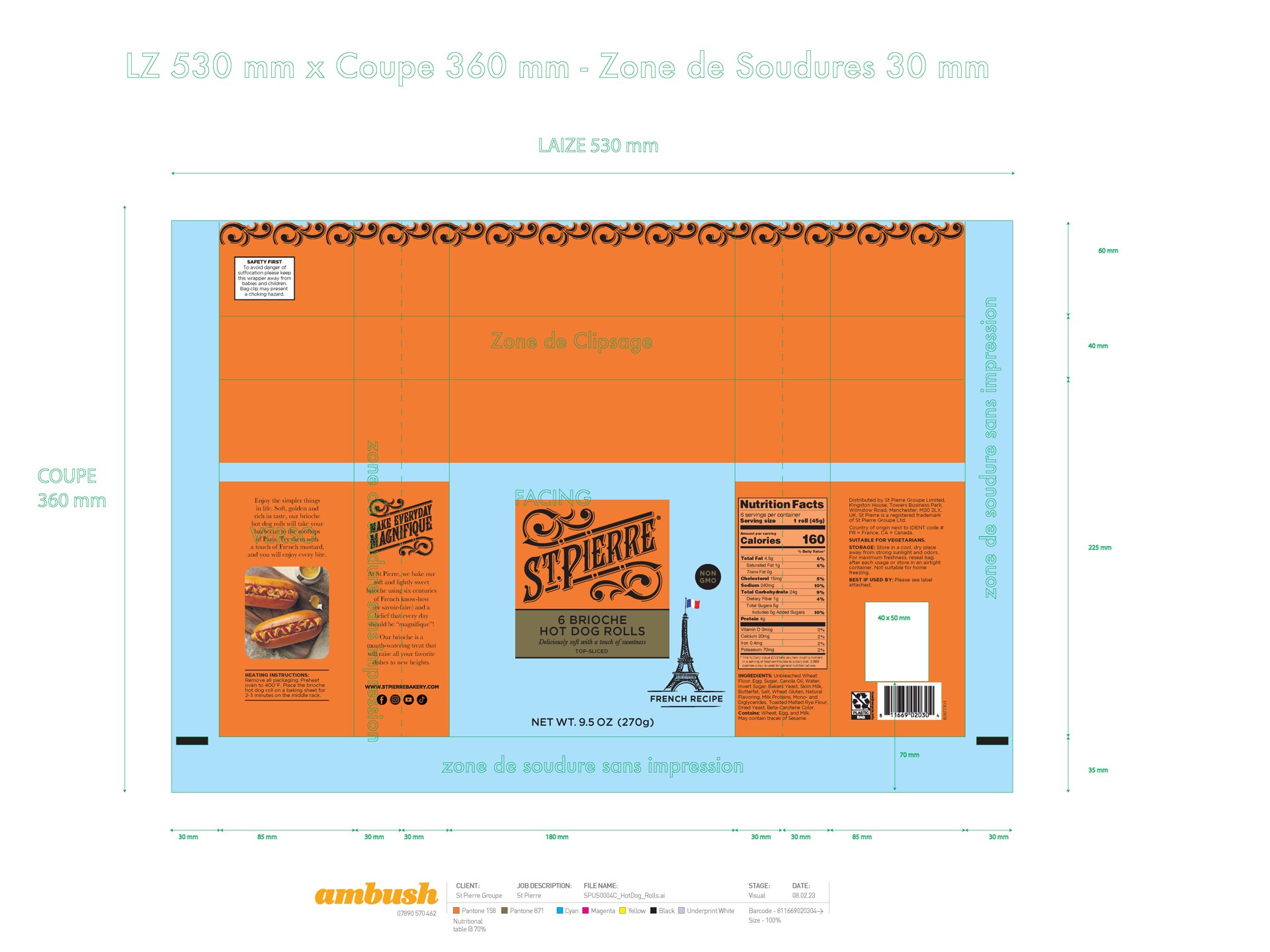 slide 6 of 7, St Pierre Brioche Hot Dog Rolls - 6 - 9.5 Oz., 9.5 oz