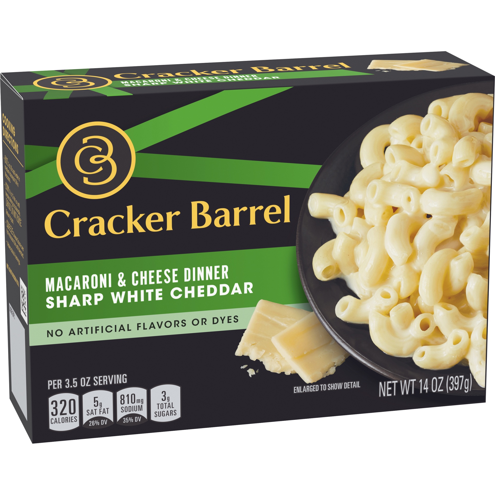 slide 7 of 11, Cracker Barrel Sharp White Cheddar Mac and Cheese Dinner - 14oz, 14 oz