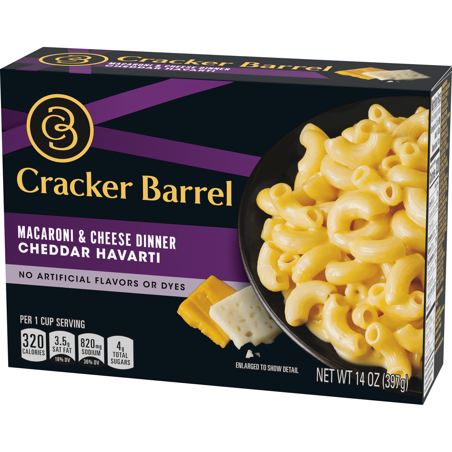 slide 10 of 11, Cracker Barrel Cheddar Havarti Macaroni & Cheese Dinner Box - 14 Oz, 14 oz