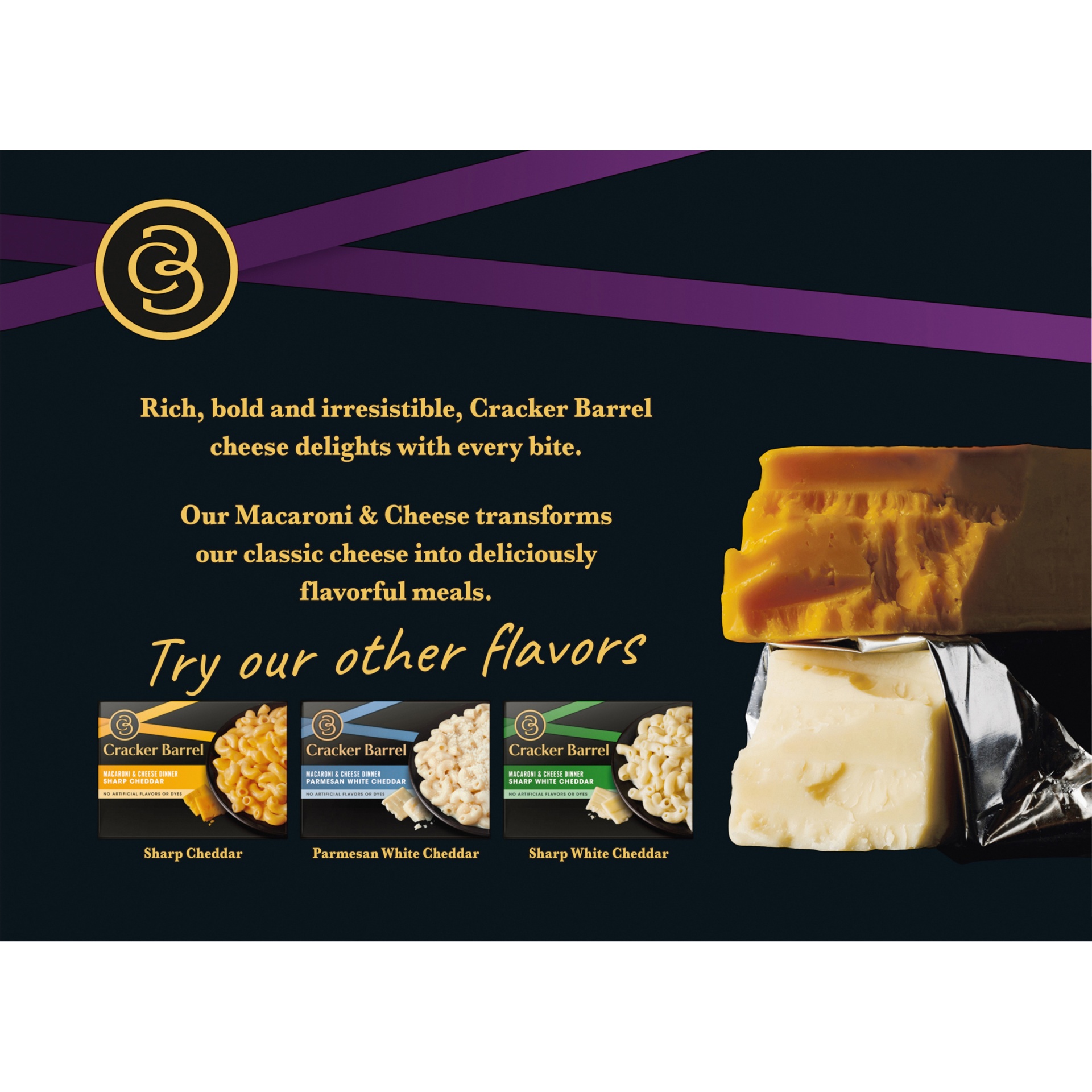 slide 5 of 11, Cracker Barrel Cheddar Havarti Macaroni & Cheese Dinner Box - 14 Oz, 14 oz