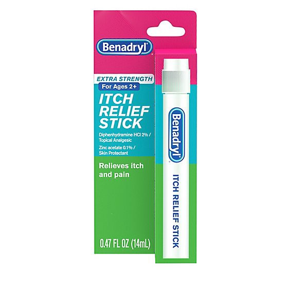 slide 1 of 7, Benadryl Itch Relief Stick Extra Strength - 0.47 Fl. Oz., 0.47 fl oz