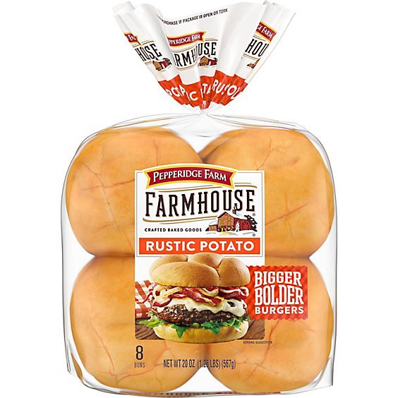 slide 1 of 1, Pepperidge Farm Farmhouse Rustic Potato Hamburger Buns - 20 Oz, 20 oz