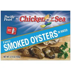 Pacific Pearl Oysters Smoked Packed In Spring Water - 3.75 Oz