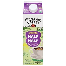 Organic Valley Half & Half Organic Ultra Pasteurized Grade A - 1 Quart