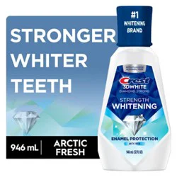 Crest 3d White Mouthwash Diamond Strong Alcohol Free With Fluoride Clean Mint - 32 Fl. Oz.