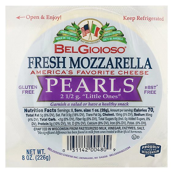 slide 1 of 1, Belgioioso Fresh Mozzarella Cheese Mini Snacking Pearls - 8 Oz, 8 oz